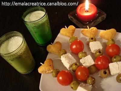 Soupe de concombre et ses brochettes apéritif - Photo par emalamg