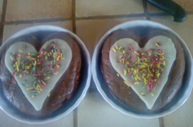Cœur de brownies fondant au chocolat noir - Photo par anaispn