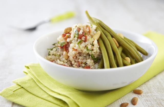 Salade de haricots verts et quinoa aux tomates confites et coriandre - Cassegrain