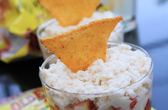 Verrines de guacamole au crabe et tortilla chips - Photo par Old El Paso