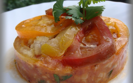 Carpaccio de tomates multicolores - Photo par annecoK