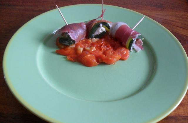 Rouleau de courgette au jambon de parme et tartare - orelyp