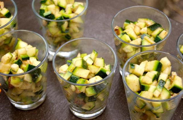 Verrines croquantes de courgettes aux noix - Photo par La ptite cuisine de Pauline