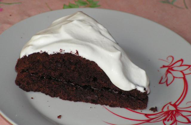 Gâteau au chocolat et framboises à la crème - kekeli