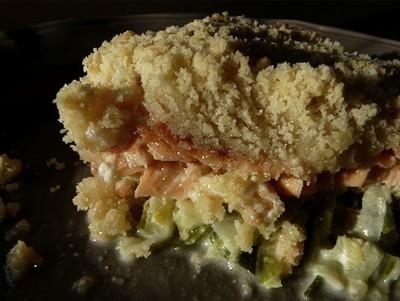 Crumble aux 2 saumons, courgettes et poireaux - nanoudK
