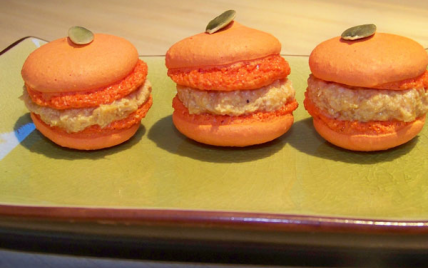 Macarons au foie gras et au potimarron - Photo par Gourmandenise