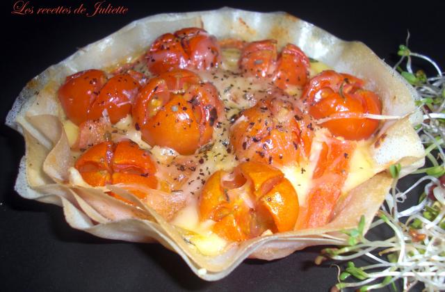 Tartelettes croustillantes tomates cerise, fromage - Les recettes de Juliette