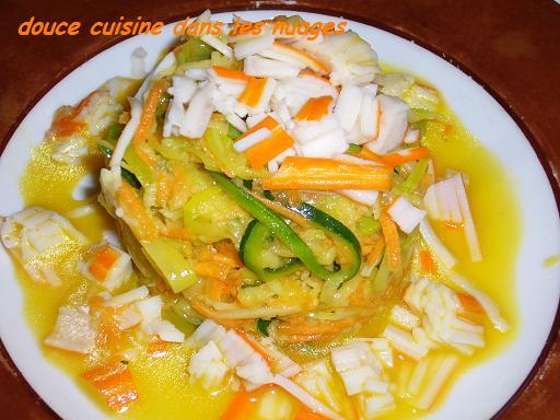 Surimi sur sa salade de légumes - Photo par brigitXg