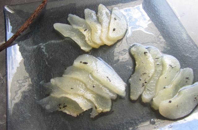 Carpaccio de poires miel vanille - Photo par Ameloche