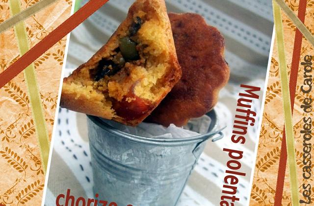 Muffins polenta chorizo cœur tomaté - Photo par CasserolesdeCarole