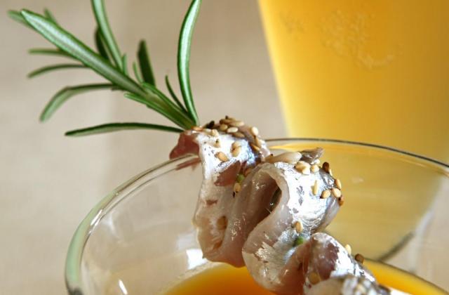 Velouté froid de courgette de Nice, anchois et sauge - La bière de printemps