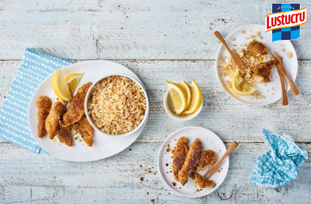 Quinoa aux herbes fraiches et blancs de volaille panés - Photo par Lustucru Sélection