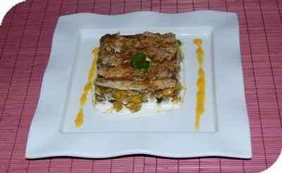 Sardines en escabèche sur lit de légumes confits et mascarpone à la coriandre - Babali