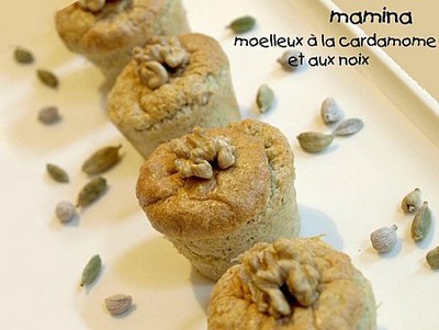 Moelleux au noix et à la cardamome - Photo par Mamina