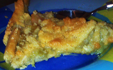 Tarte rhubarbe amandine en crumble fondante et croustillante - Photo par mimilafee