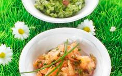 Duo de tartare aux saumons, courgettes et ciboulette - Photo par Cervia Paris-Ile-de-France