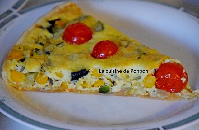 Tarte au maïs, courgette et tomates cerise - Photo par Ponpon