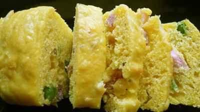 Cake petits pois, lardons, sauge et curcuma - Photo par flaoua