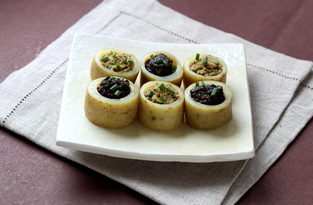 Bouchons de pommes de terre primeur à la tapenade - Photo par Pascale Weeks