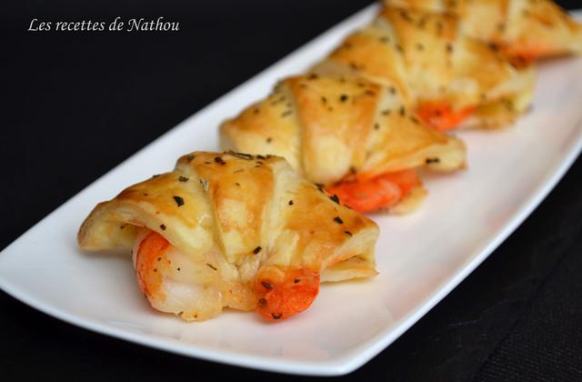 Croissants feuilletés aux gambas marinés - Photo par Invité