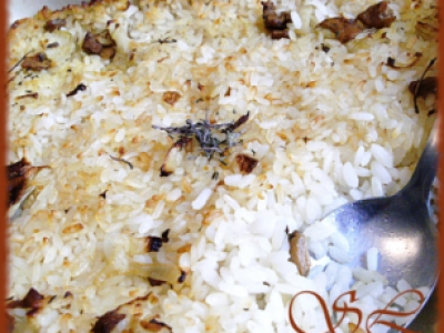 Gratin de riz au four aux champignons - Photo par Blog d'Elisa