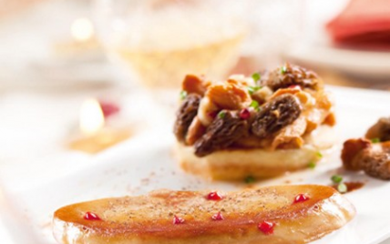 Foie gras poêlé et son tatin de champignons - Labeyrie