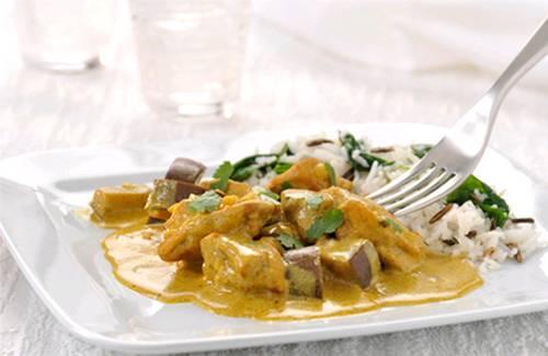 Poulet au curry et aubergines grillées - Photo par Philadelphia