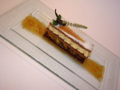 Mille et une feuille de spéculos et mirabelles caramélisées - Photo par Sandrine Baumann