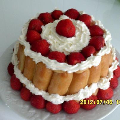 Charlotte aux fraises et mascarpone - Photo par kollin