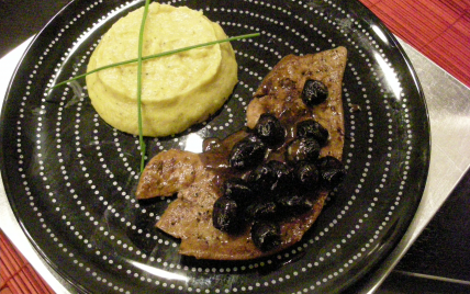 Foie de veau aux olives et sa purée de topinambours - Photo par sdussa