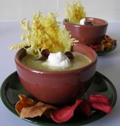 Soupe maïs, champignons, coriandre - Photo par Lapin cuisinier