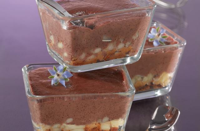 Crème douceur au Tapioca, au chocolat, spéculoos et poire - Photo par Tipiak