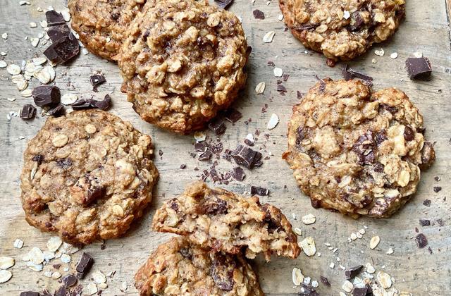 Cookies légers aux flocons d'avoine, banane et chocolat - Photo par Pascale Weeks