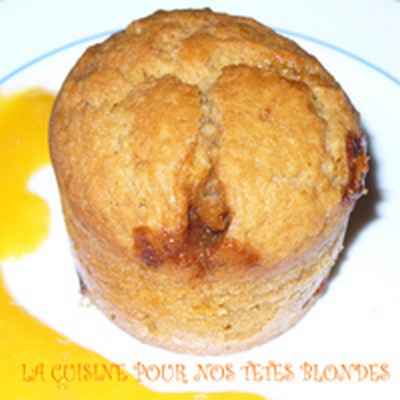 Muffins régressifs aux caramels au beurre salé et leur coulis d'abricots - La cuisine pour nos têtes blondes