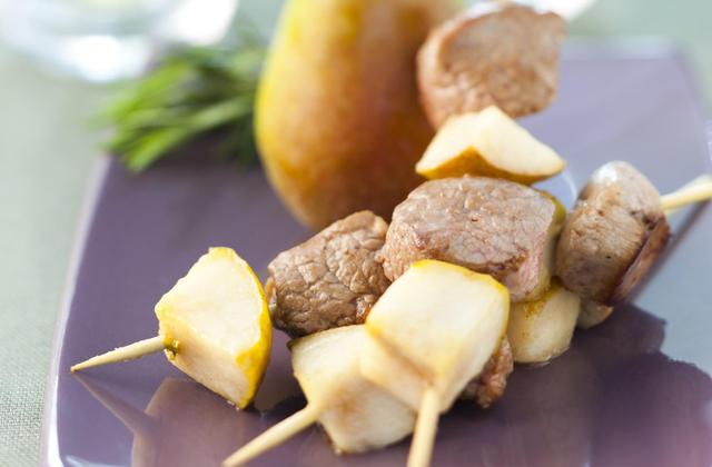 Brochettes d'agneau à la poire caramélisée - Photo par Agneau Presto