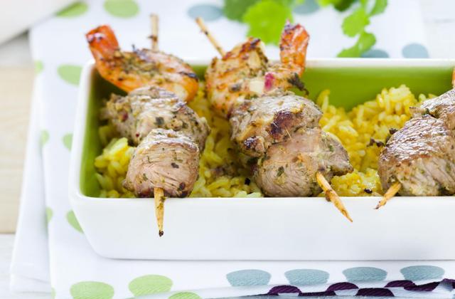 Brochettes d'agneau aux gambas - Photo par Agneau Presto