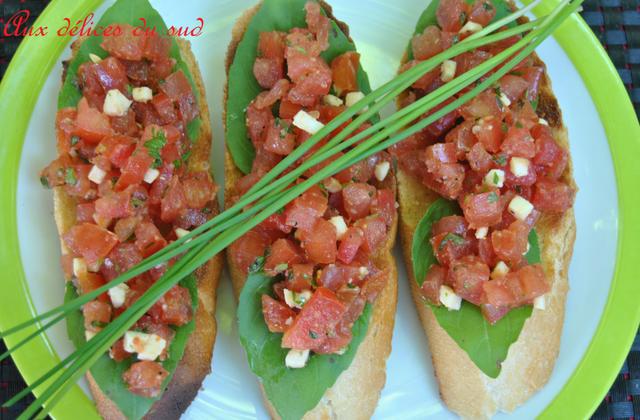 Crostinis de tomates, basilic, mozzarella - Photo par cricri3005
