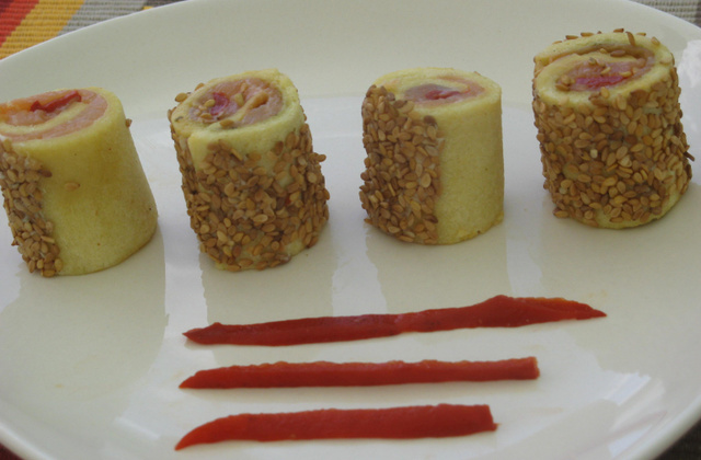Roulé de pain de mie au saumon façon Maki