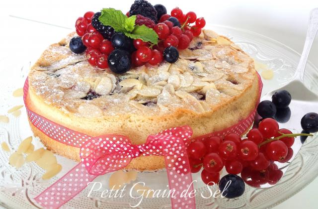Gâteau macaronné aux fruits rouges - Photo par Petit Grain de Sel