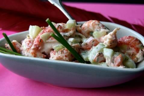 Tartare de langoustines au concombre, yaourt et tomates - Ma boîte à diners