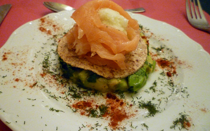 Rose de saumon fumé au coeur de sorbet de citron vert - Photo par lilimarti