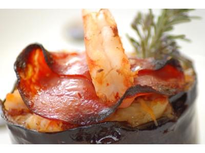 Gratin d'Aubergine, gambas et chorizo - Photo par Babali