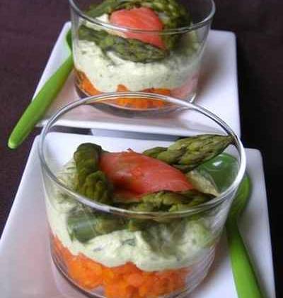 Verrine de carottes et d'asperges - Photo par 750g