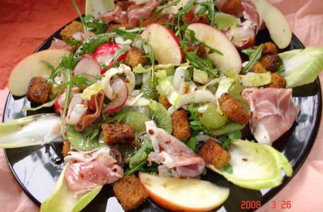Salade colorée au pain d'épice croustillant - michelBlr