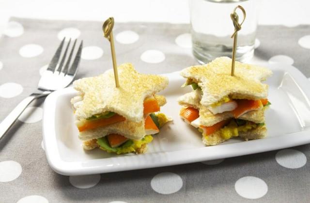 Club sandwich aux Petits Coraya, crème de maïs et poivrons - Photo par Coraya