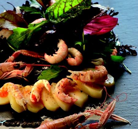 Salade de Princesse Amandine aux langoustines et mesclun de jeunes pousses - Confrérie des Toqués de la Pomme de Terre