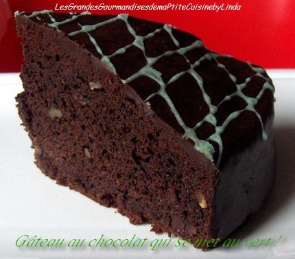 Un gâteau au chocolat qui se met au vert ! - Photo par pichoupich