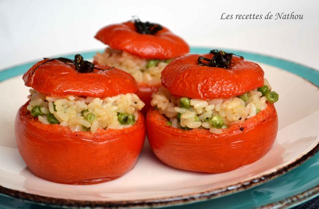 Tomates farcies au risotto, mascarpone, parmesan et petits pois - Photo par Communauté 750g