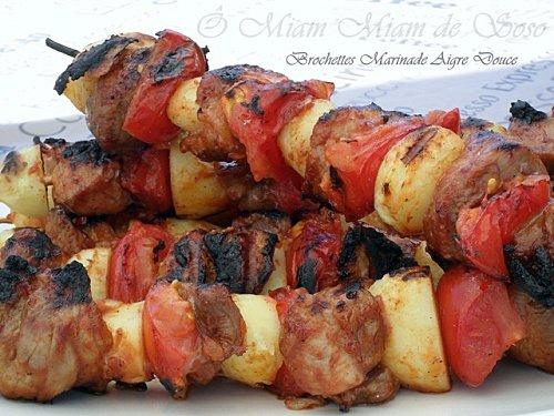 Brochettes marinées à l'aigre-douce - Photo par soso78410