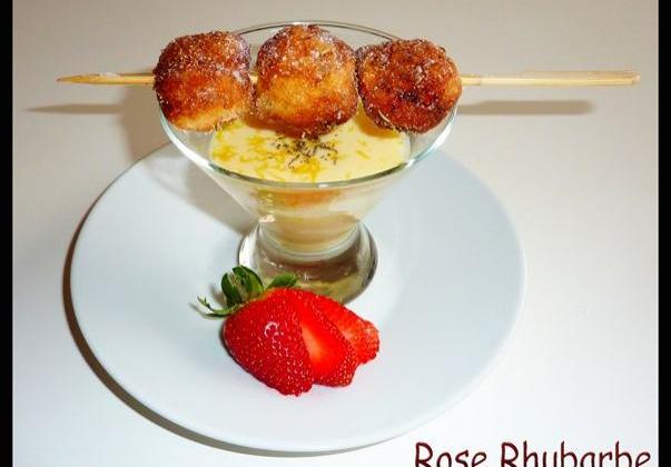 Beignets de fraises au thym et sa crème anglaise citronnée - Membre_248867